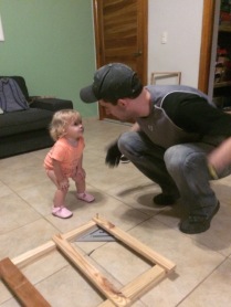 Uncle Lyndell came for a quick visit and fixed our kitchen cabinets!