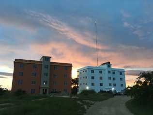Sunset over the apartments